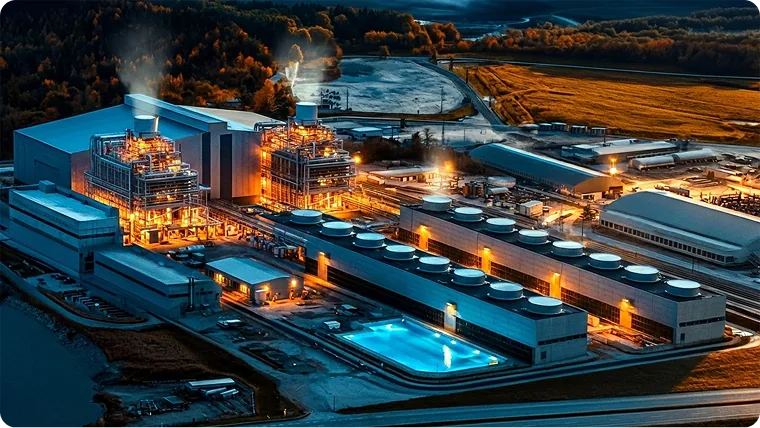 Combined-cycle power plant at operational stage