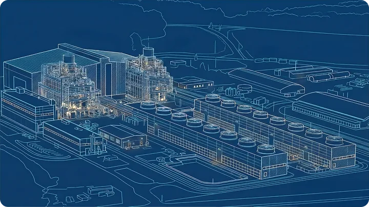 Gas turbine power plant engineering drawing and project plan